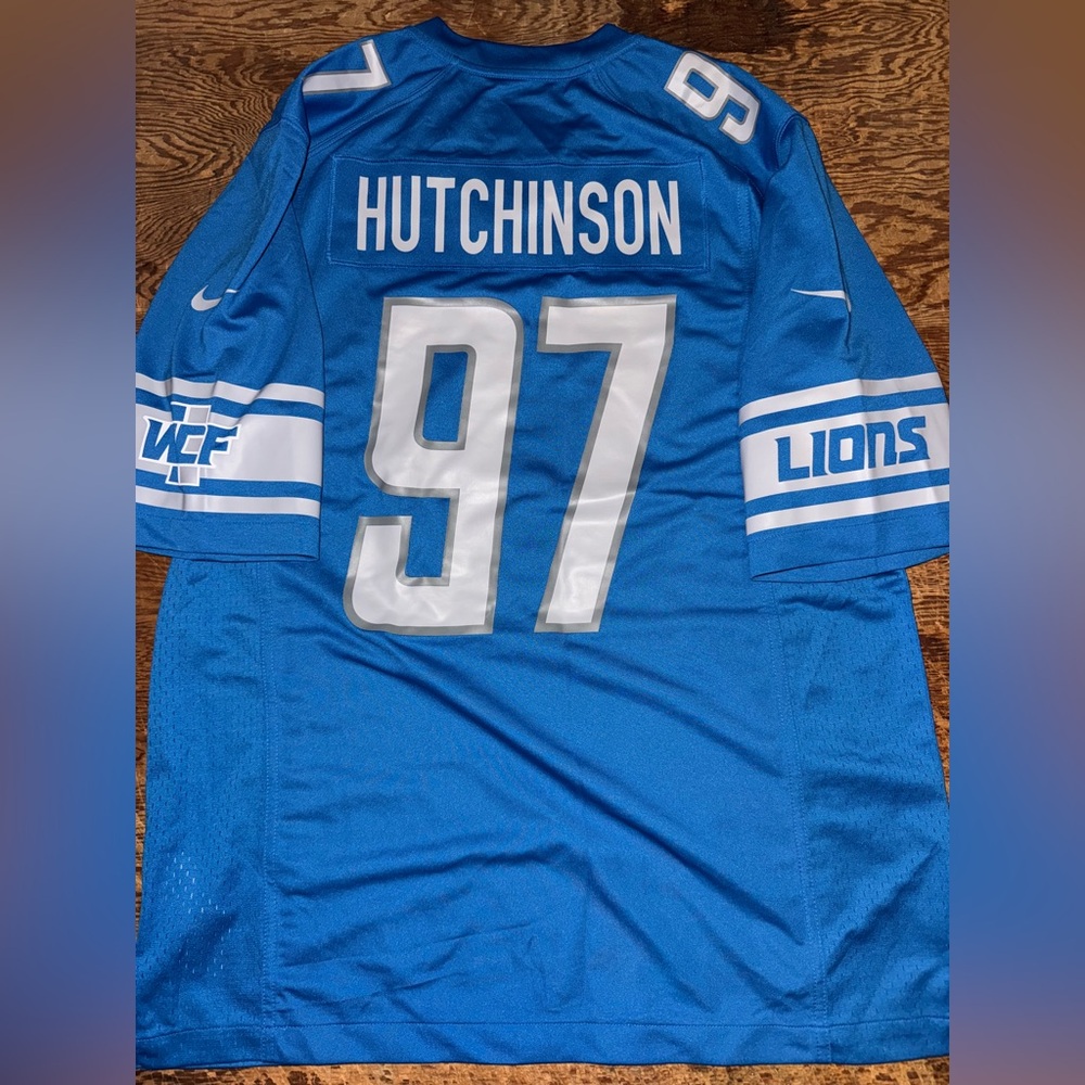 Nike Aiden Hutchinson Detroit Lions Home Football Jersey, Men’s Size Large NWOT